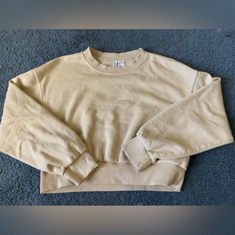 Beige cropped sweater, sm, H&M